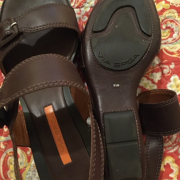 Via Spiga Brown Wedge Sandals 8.5 M - Picture 4 of 5
